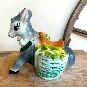 Mexican Ceramic Painted Donkey Burro Napkin Holder